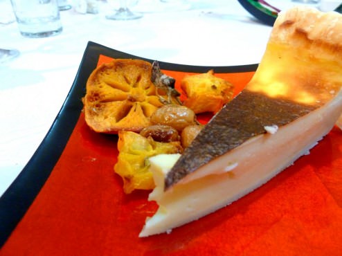 P1210842.JPG Tarte Flan sugar free, carambola, persimmon and yellow grapes baked with sage