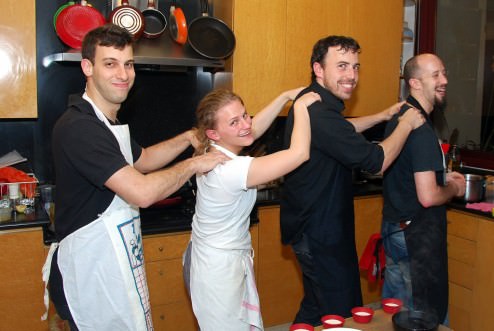 My awesome crew getting ready for desserts