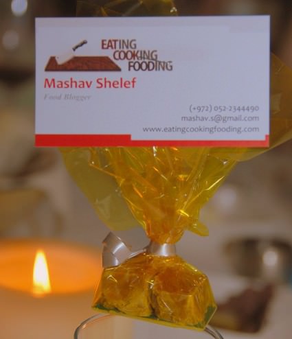 A candy to end the meal - fudge with cranberry and almonds