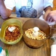 Roasted peanuts pealed and shredded in pulses until making a paste