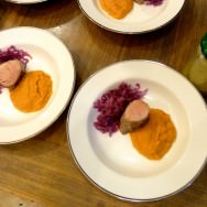 The piece of perfect pork filet in the middle