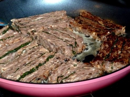 Sliced and pan fried to color nicely