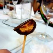 Peanut butter dipped in chocolate candy