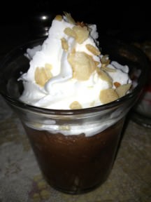 Chocolate Mousse, Amaretto, whipped cream and Candied almonds (32NIS) For me it was a simple chocolate mousse with whipped cream, didn't taste the Amaretto nor the candied almonds. It was okay as a chocolate mousse.