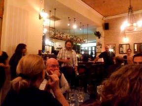 The winery representative talking about the wine