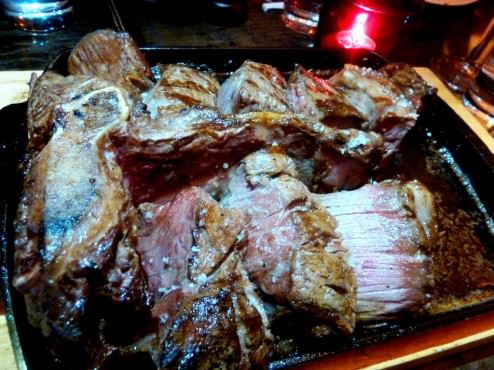 Porterhouse, Golan Heights veal, sirloin and filet on the bone, NG's flag dish.