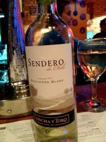 Sendero De Chile Concha Y Toro Sauvignon Blanc 2012 (28 NIS a glass)