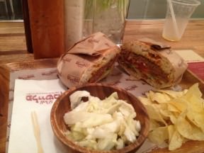 The dish costs 38 ILS and comes with some pickled cabbage and chips.