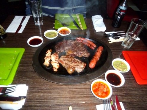 Churassco: Entrecote, chorizo, linguica, sirloin, chicken.