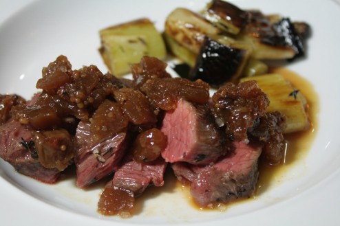 Pork substitute: Veal tenderloin cooked sous-vide with apple marmalade instead :)